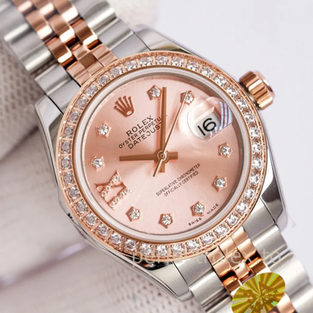 Rolex Datejust women&rsquo;s two-tone rose gold watch with pink dial, diamond bezel and Jubilee bracelet