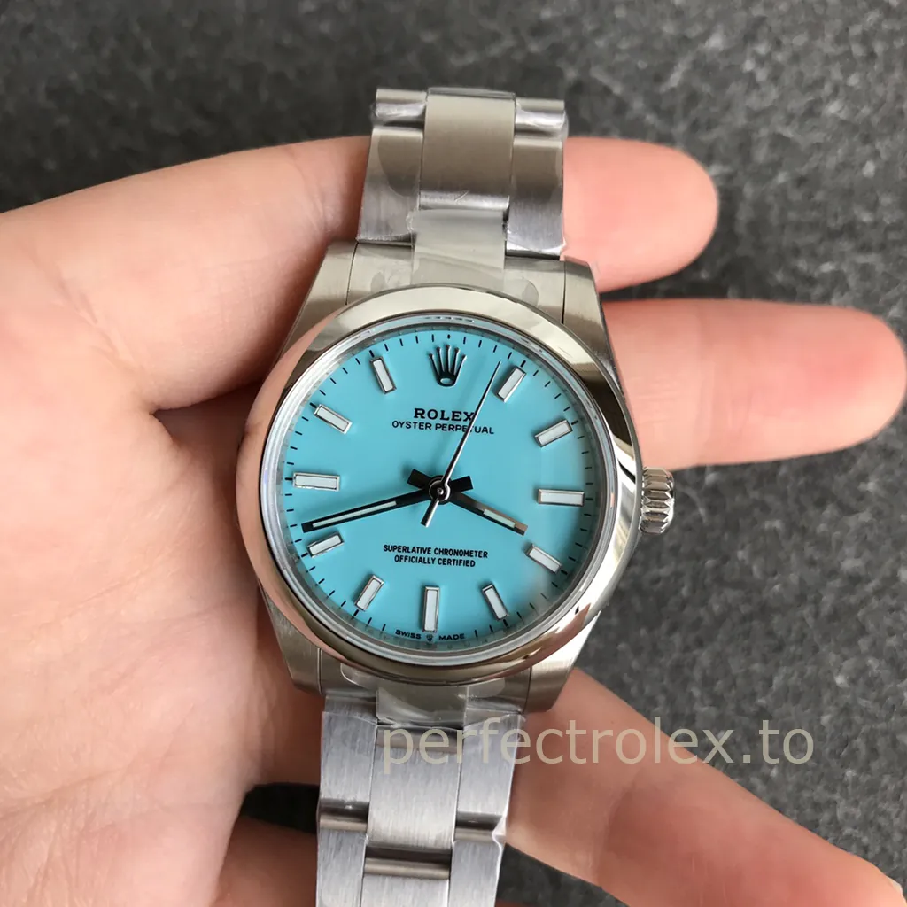 Rolex-Oyster-Perpetual-277200-0007-Ice-Blue-Dial-31mm-904L-Steel-Automatic-Everyday-Replica-Watch-Front-View-1