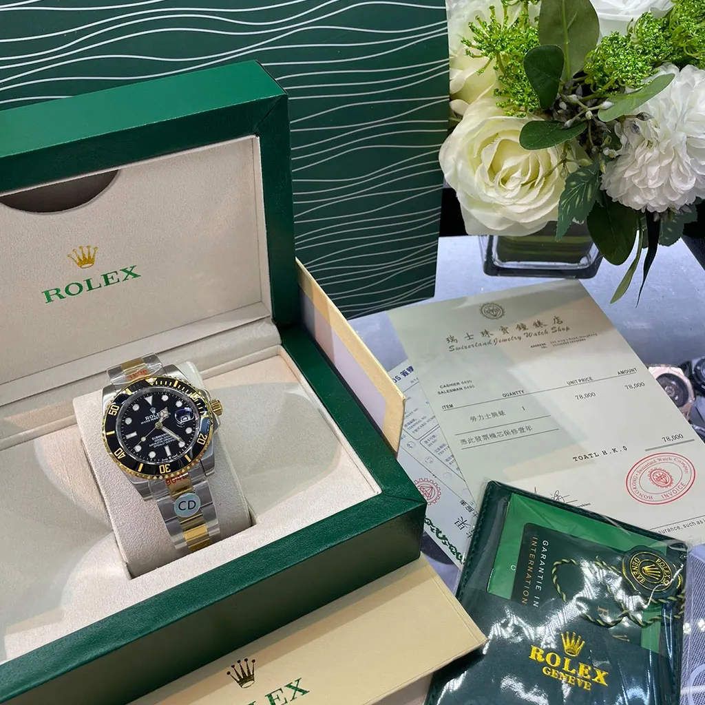 Rolex-Submariner-M126613LN-0002-Super-Clone-Watch-41mm-Black-Dial-Two-Tone-Black-Ceramic-Bezel-Display-Image