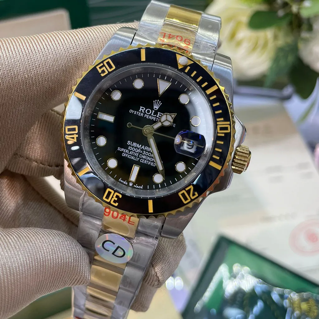 Rolex-Submariner-M126613LN-0002-Super-Clone-Watch-41mm-Black-Dial-Two-Tone-Black-Ceramic-Bezel-Front-View-2