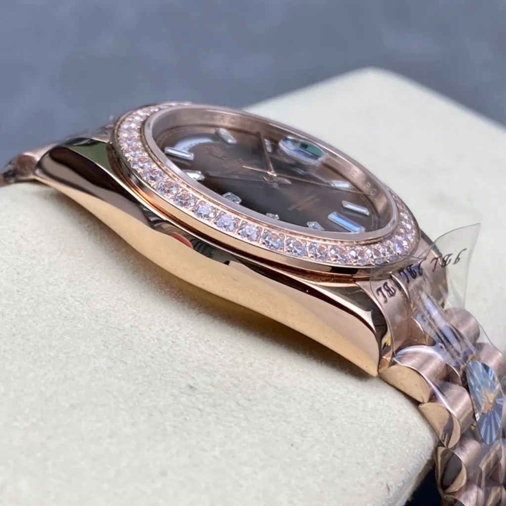 Rolex-Day-Date-228345RBR-Super-Clone-Watch-40mm-Chocolate-Dial-Diamond-Bezel-Left-Side-View