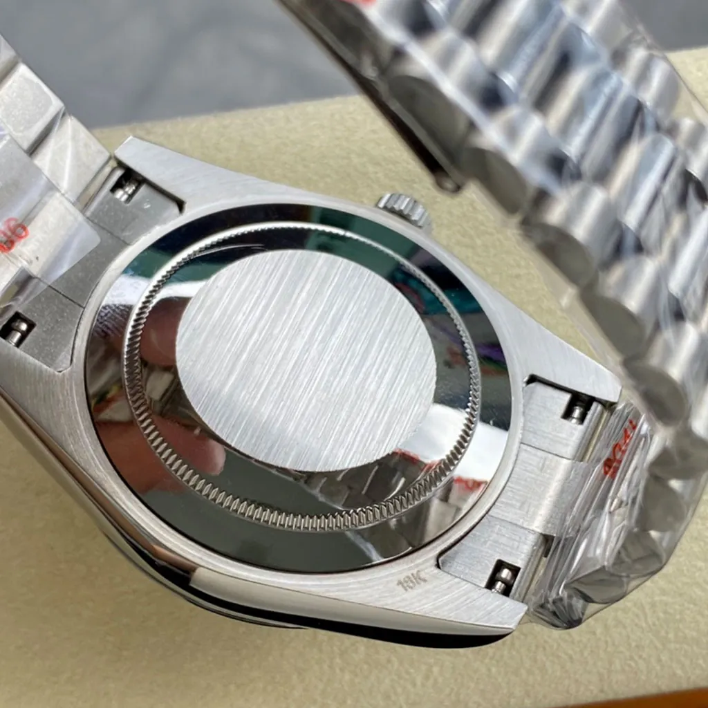 Rolex-Day-Date-218239-0006-Best-Replica-Watch-with-Silver-Sunburst-Diamond-Marker-Dial-Back-View