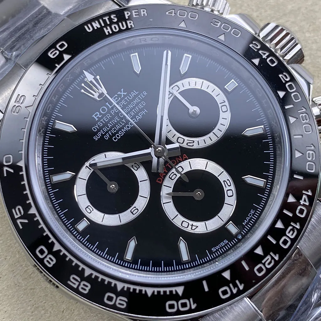 Rolex-Cosmograph-Daytona-M126500LN-0002-Super-Clone-Watch-40mm-Black-Dial-Black-Cerachrom-Bezel-Dial-Detail-2