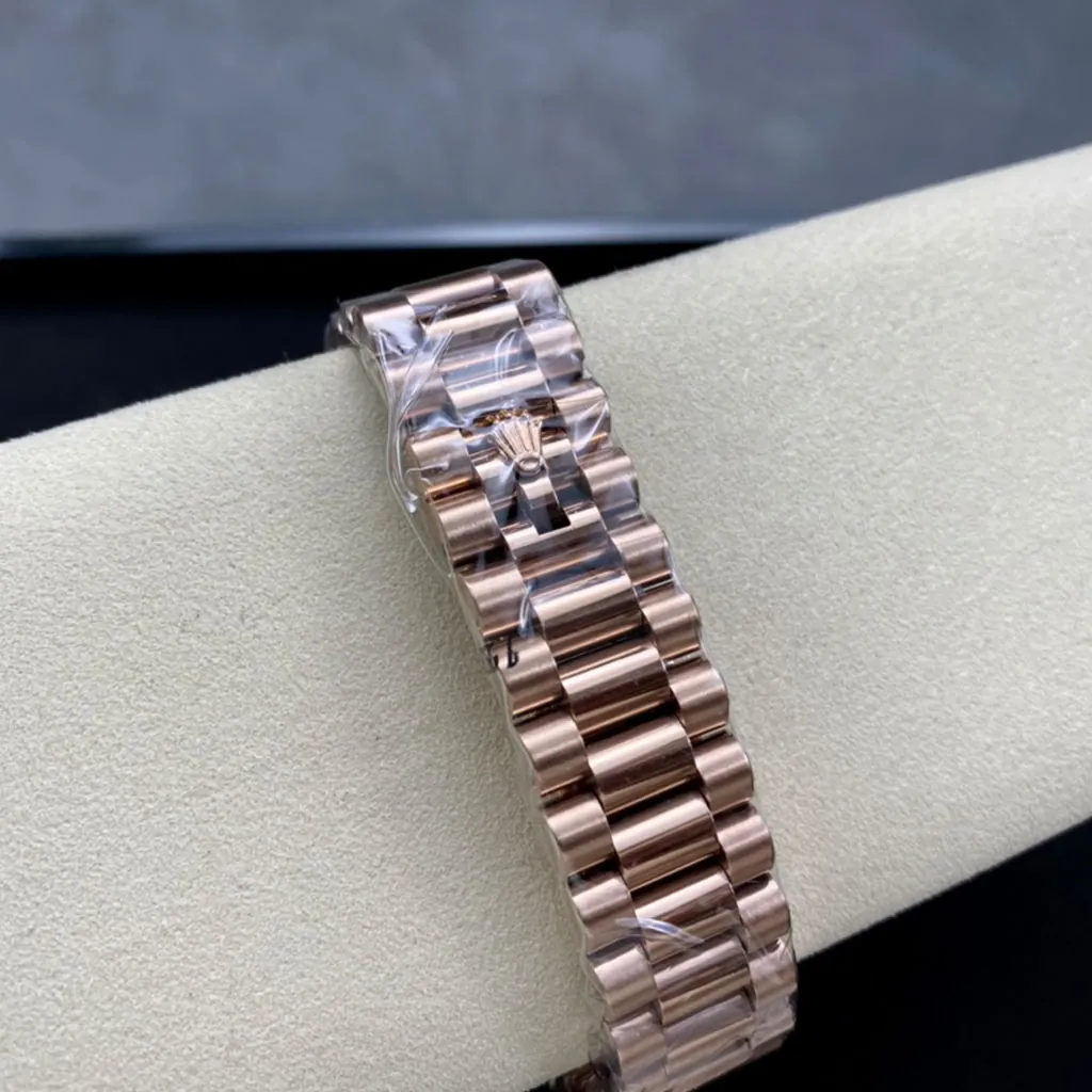 Rolex-Day-Date-M228235-0004-Super-Clone-Watch-40mm-Rose-Gold-Dial-Baguette-Diamond-Markers-Buckle-View-1