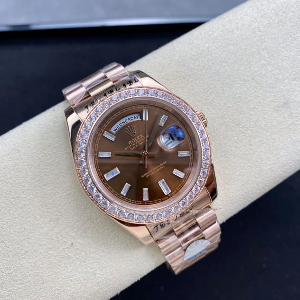 Rolex-Day-Date-228345RBR-Super-Clone-Watch-40mm-Chocolate-Dial-Diamond-Bezel-Display-Image