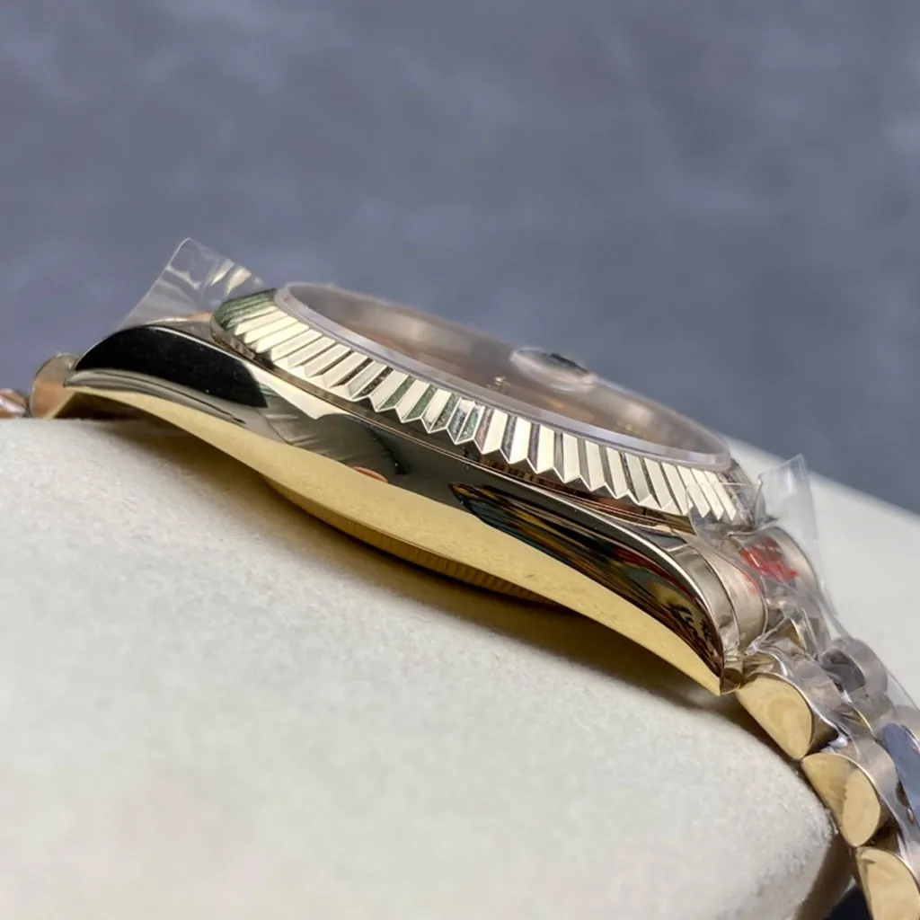 Rolex-Day-Date-M228238-0006-Super-Clone-Watch-40mm-Champagne-Dial-Fluted-Bezel-President-Bracelet-Left-Side-View