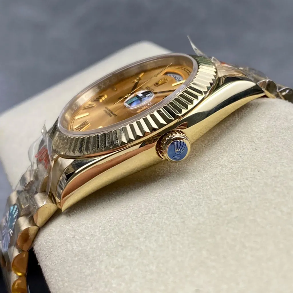 Rolex-Day-Date-M228238-0006-Super-Clone-Watch-40mm-Champagne-Dial-Fluted-Bezel-President-Bracelet-Right-Side-View