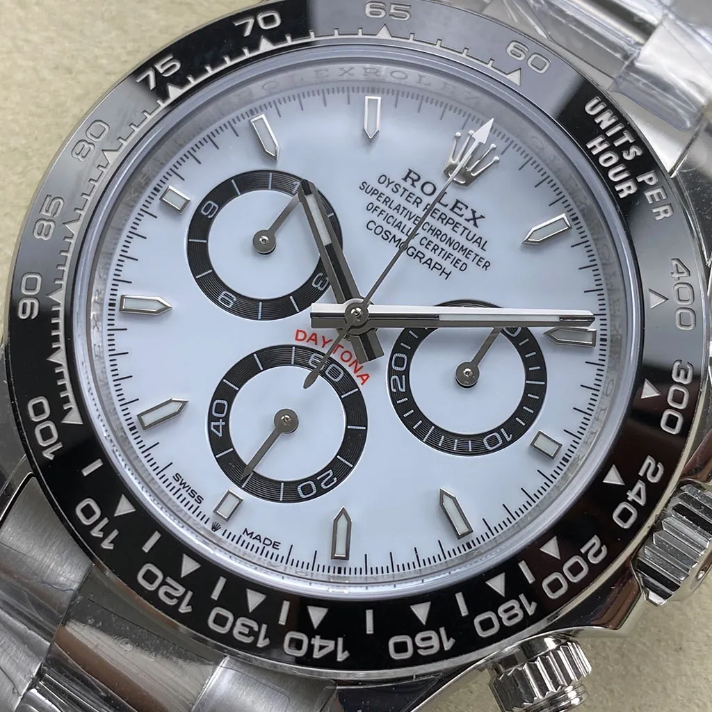 Rolex-Daytona-M126500LN-0001-Super-Clone-Watch-40mm-White-Panda-Dial-Black-Ceramic-Bezel-Dial-Detail-2