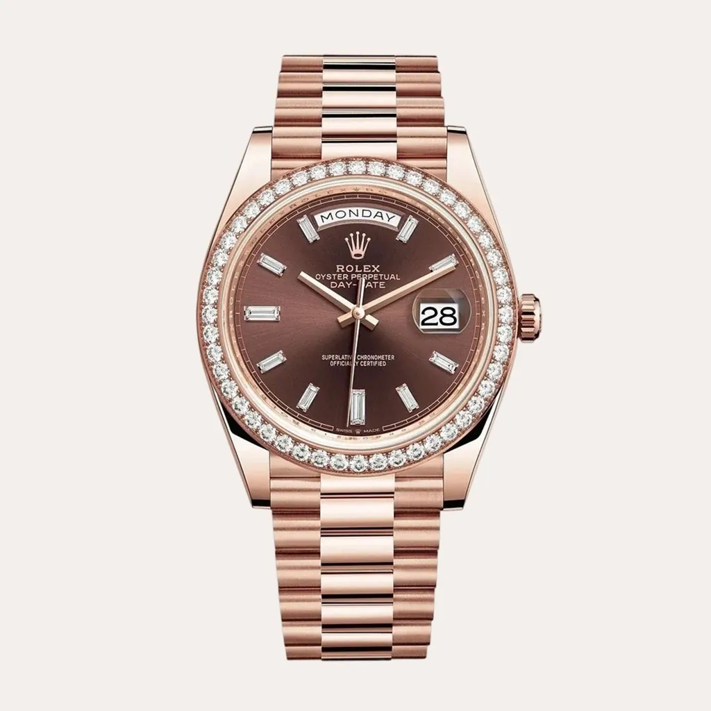 Rolex-Day-Date-228345RBR-Super-Clone-Watch-40mm-Chocolate-Dial-Diamond-Bezel-Hero-Image