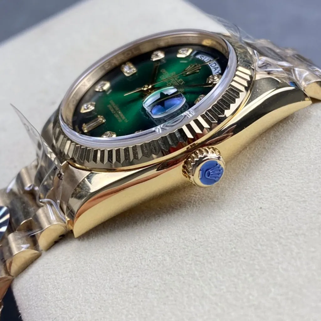 Rolex-Day-Date-M128238-0069-Super-Clone-Watch-36mm-Green-Gradient-Diamond-Dial-Right-Side-View