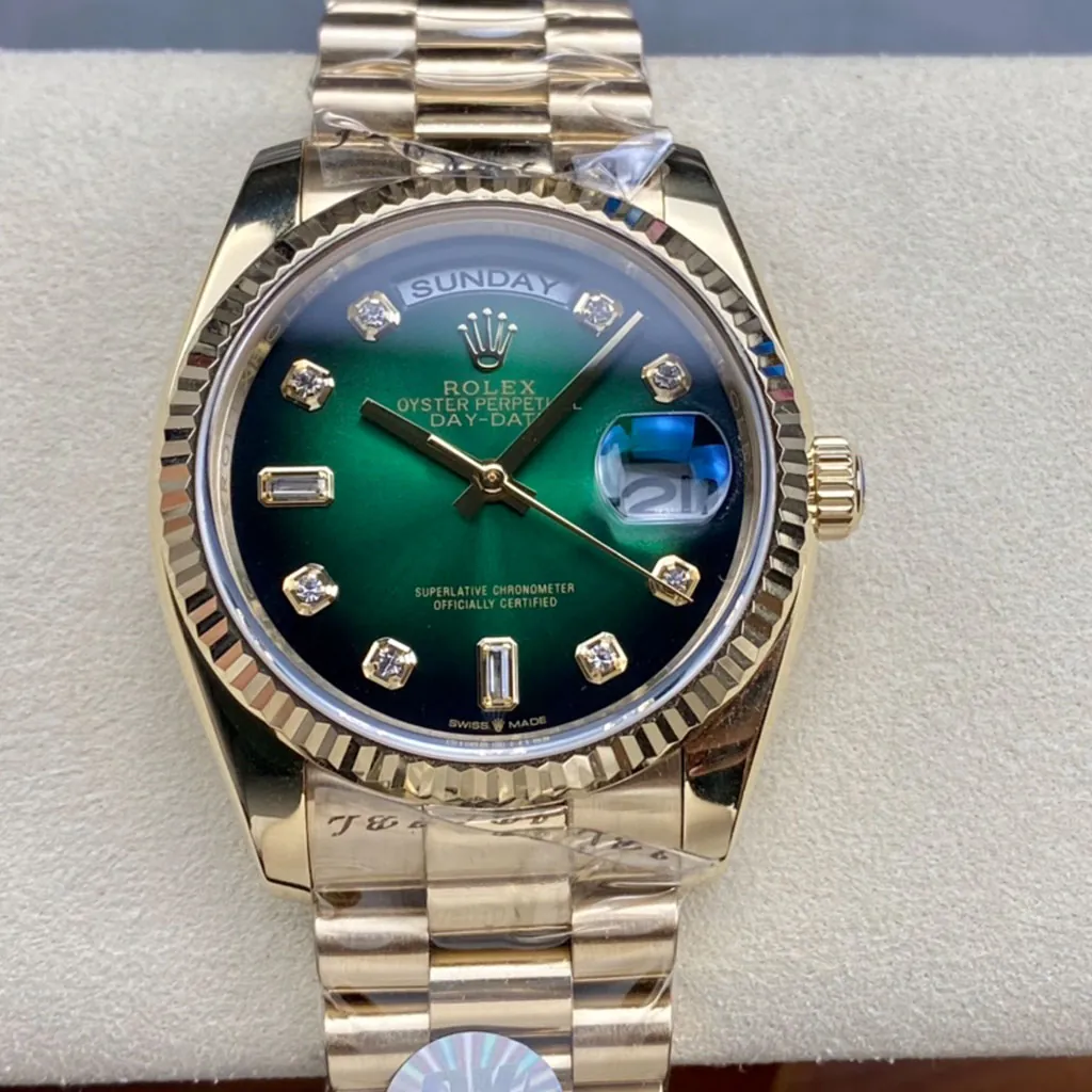 Rolex-Day-Date-M128238-0069-Super-Clone-Watch-36mm-Green-Gradient-Diamond-Dial-Front-View-1