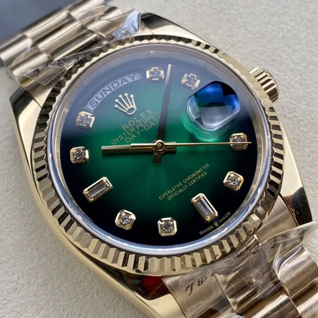 Rolex-Day-Date-M128238-0069-Super-Clone-Watch-36mm-Green-Gradient-Diamond-Dial-Dial-Detail-1