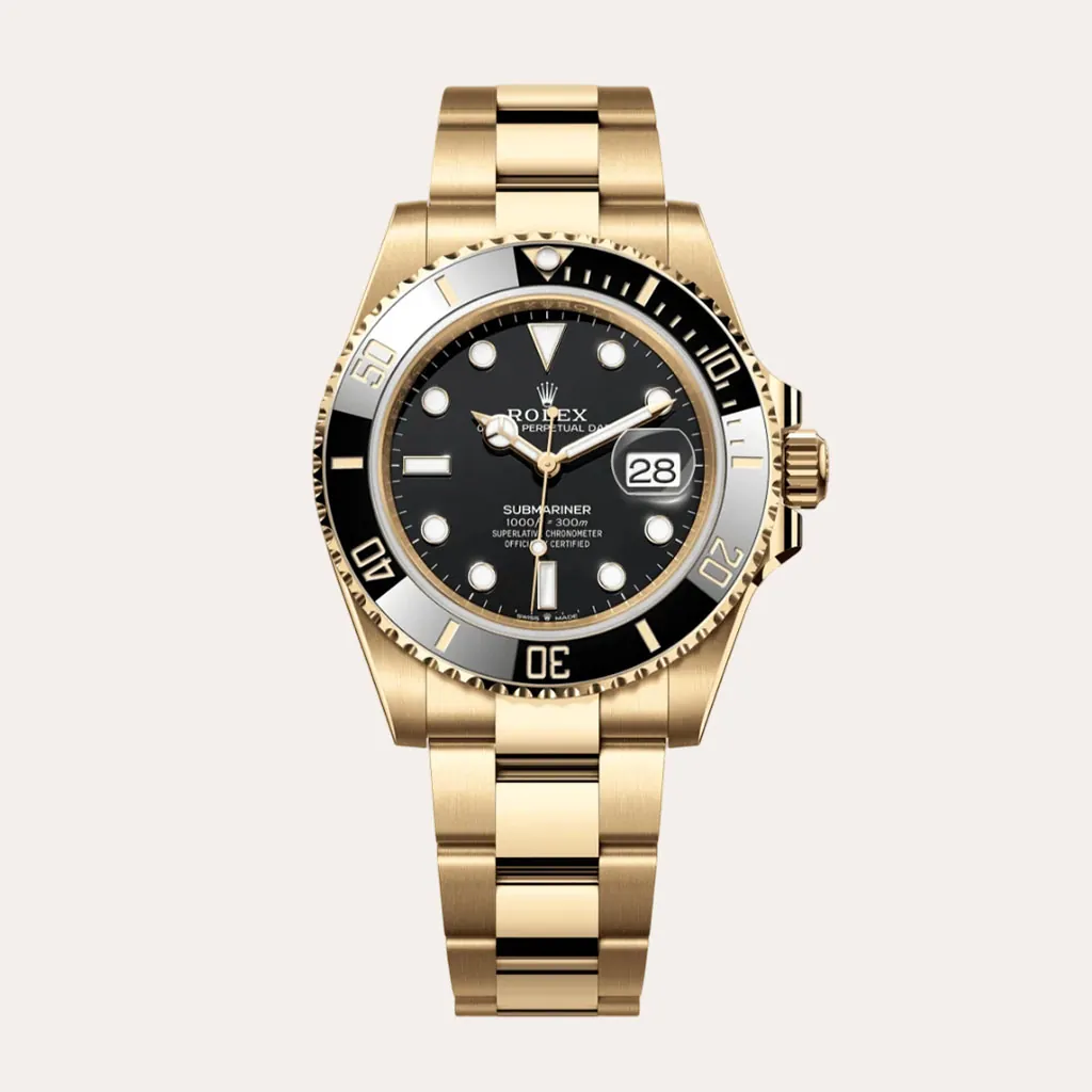 Rolex-Submariner-126618LN-Replica-Watch-41mm-Black-Dial-Gold-Tone-Ceramic-Bezel-Hero-Image