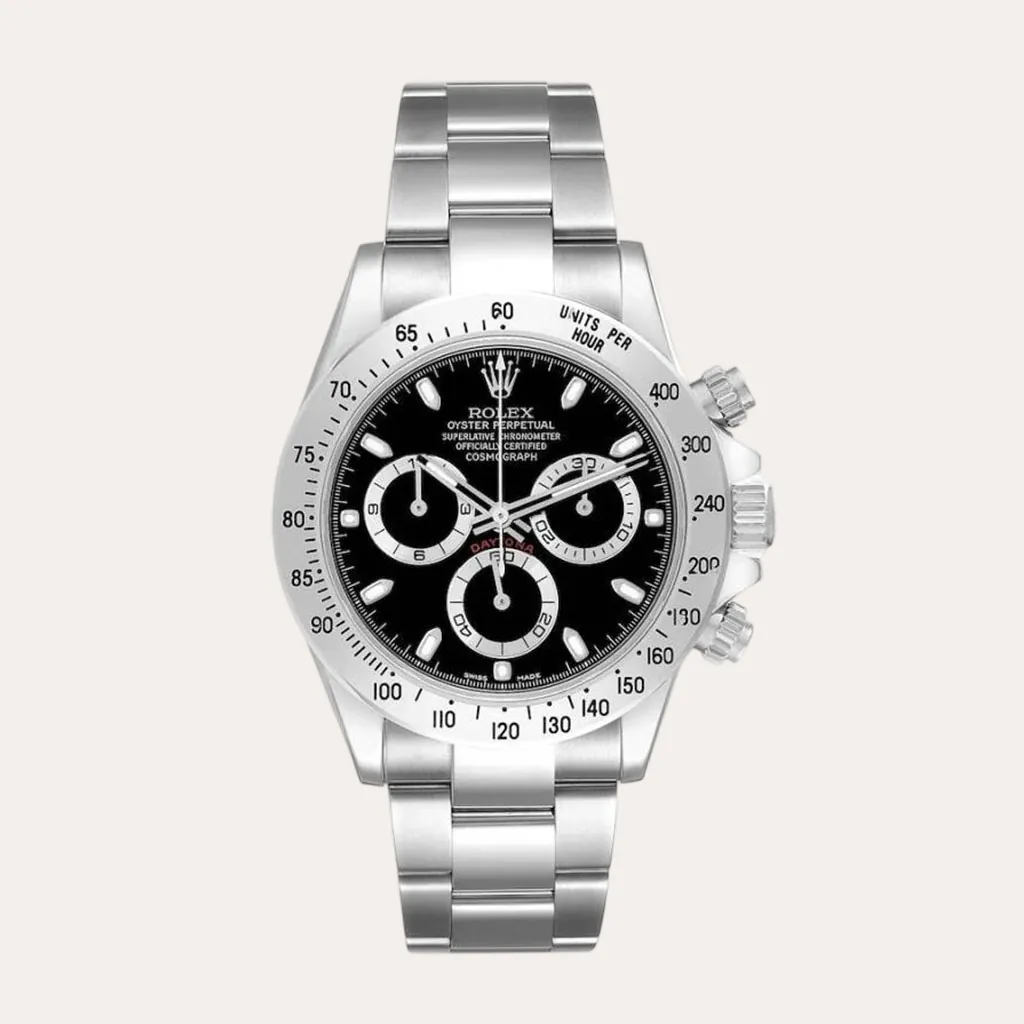 Rolex-Daytona-M116520-78590-Super-Clone-Watch-40mm-Black-Dial-Stainless-Steel-Tachymeter-Bezel-Hero-Image