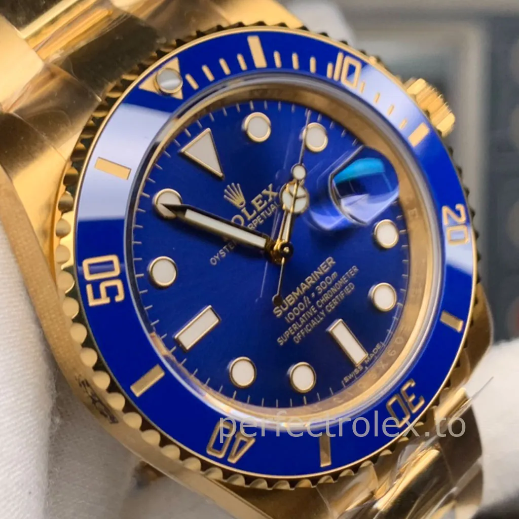 Rolex-Submariner-116618LB-Super-Clone-Watch-40mm-Blue-Sunburst-Dial-Blue-Ceramic-Bezel-Dial-Detail-2