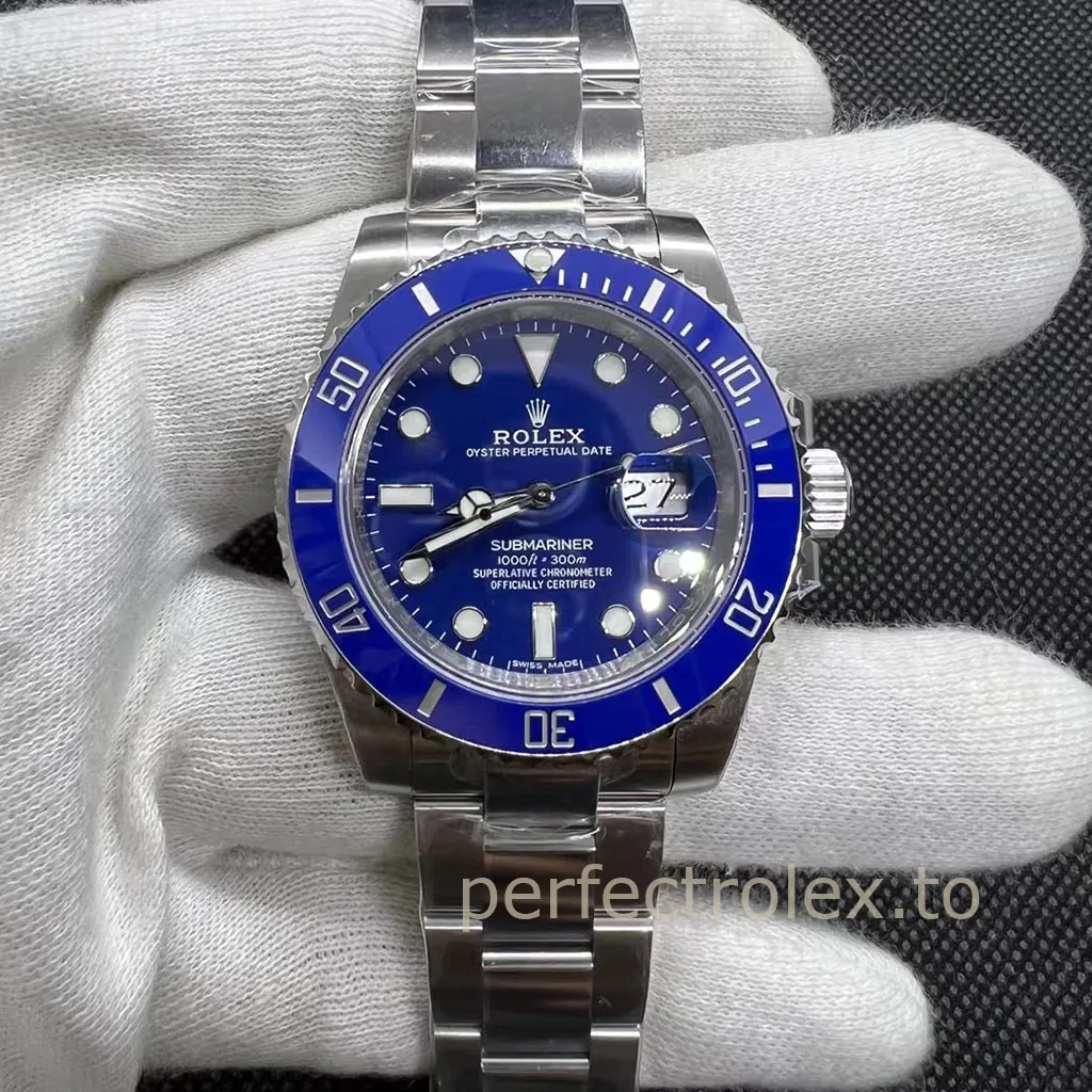 Rolex-Submariner-116619LB-97209-AAAAA-40mm-Blue-Dial-Blue-Cerachrom-Bezel-Professional-Dive-Watch-Front-View-1