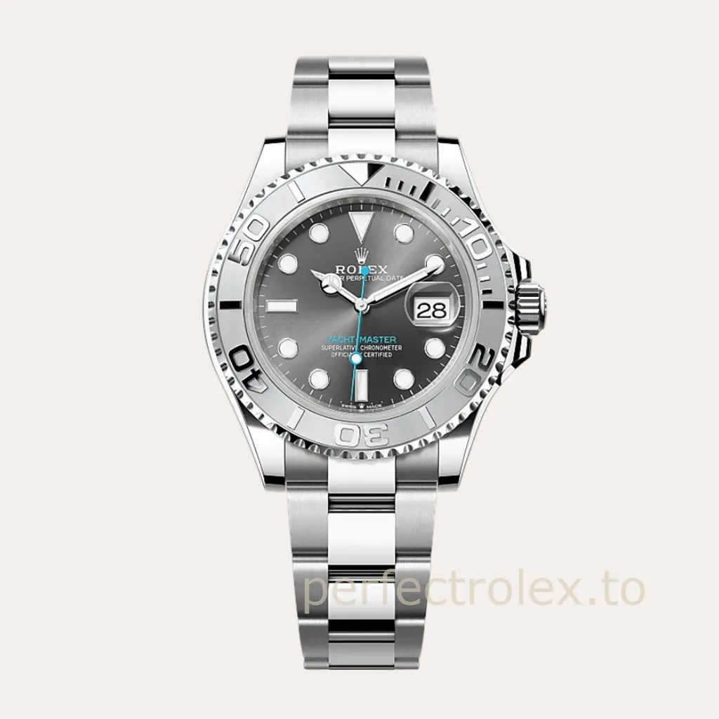 Rolex-Yacht-Master-M126622-0001-Super-Clone-Watch-40mm-Slate-Gray-Dial-Cyan-Seconds-Hand-Hero-Image