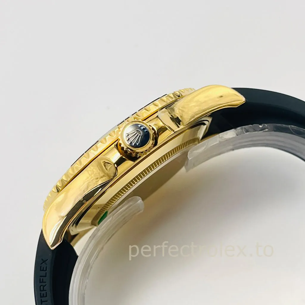 Rolex-Yacht-Master-226658-Super-Clone-42mm-Black-Dial-Gold-Case-Oysterflex-Luxury-Sports-Watch-Right-Side-View