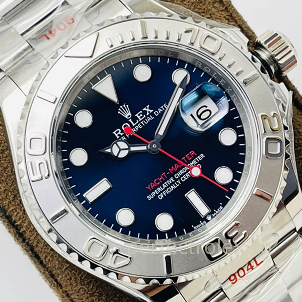 Rolex-Yacht-Master-M126622-0002-Super-Clone-Watch-40mm-Blue-Sunburst-Dial-Platinum-Style-Bezel-Dial-Detail-1