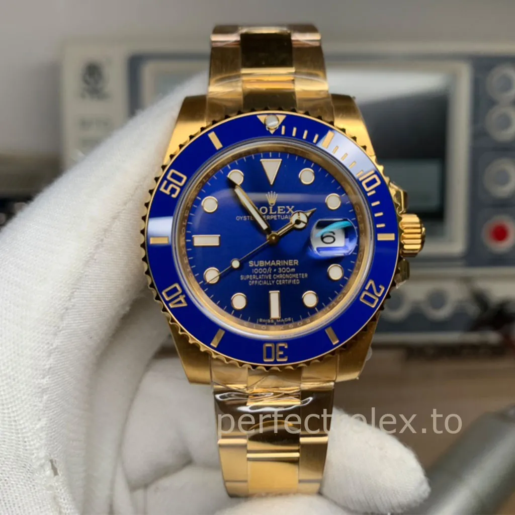 Rolex-Submariner-116618LB-Super-Clone-Watch-40mm-Blue-Sunburst-Dial-Blue-Ceramic-Bezel-Front-View-1