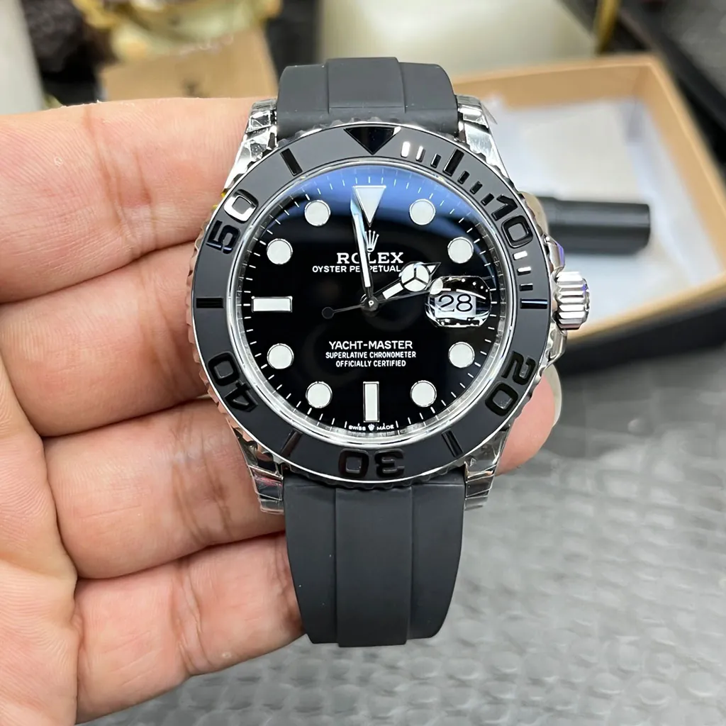 Rolex-Yacht-Master-M226659-0002-Swiss-42mm-Black-Dial-Luxury-Sports-Watch-Oysterflex-Cerachrom-Bezel-Front-View-1
