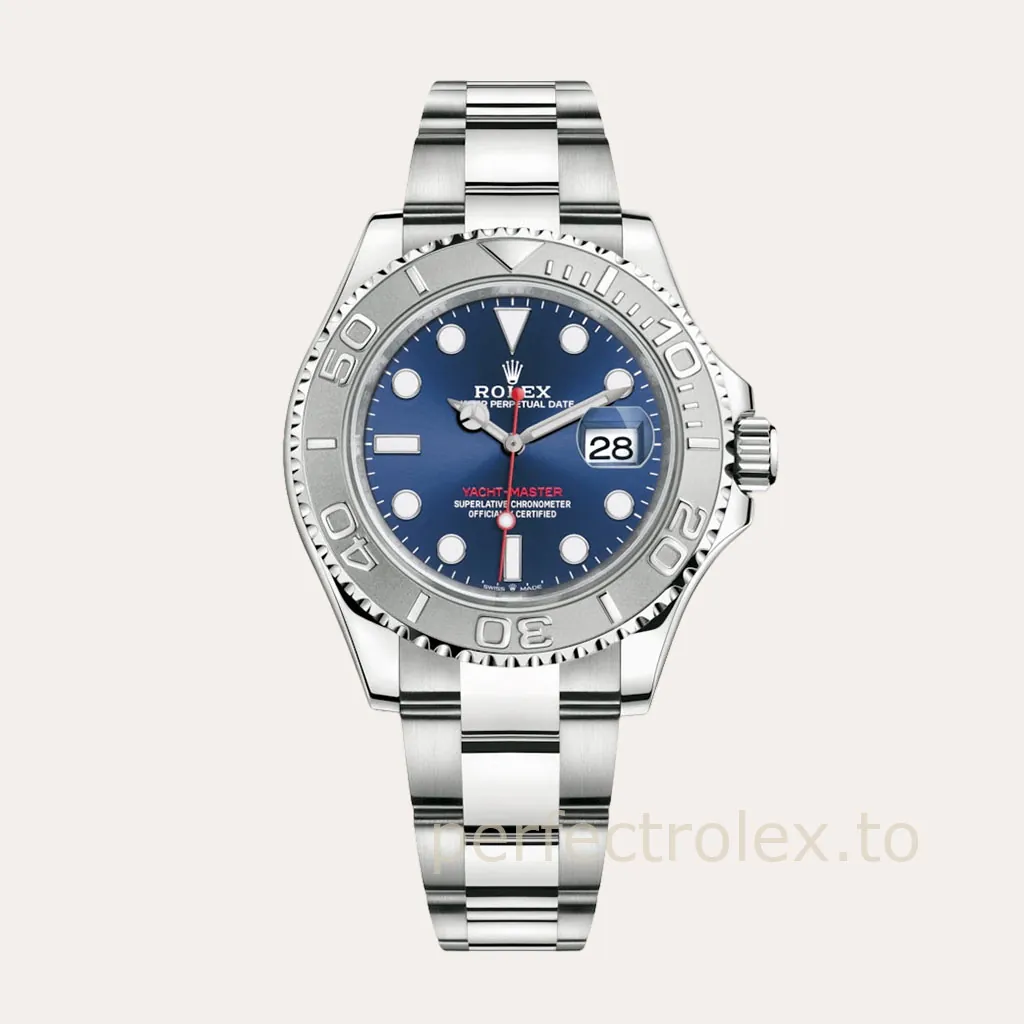 Rolex-Yacht-Master-M126622-0002-Super-Clone-Watch-40mm-Blue-Sunburst-Dial-Platinum-Style-Bezel-Hero-Image