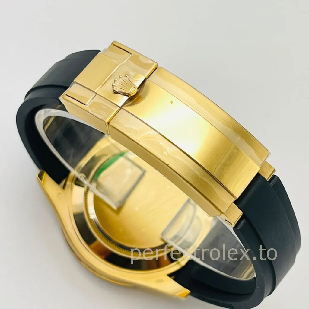 Rolex-Yacht-Master-226658-Super-Clone-42mm-Black-Dial-Gold-Case-Oysterflex-Luxury-Sports-Watch-Buckle-View-1