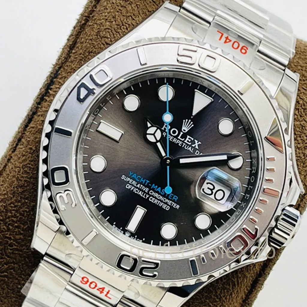Rolex-Yacht-Master-M126622-0001-Super-Clone-Watch-40mm-Slate-Gray-Dial-Cyan-Seconds-Hand-Dial-Detail-1