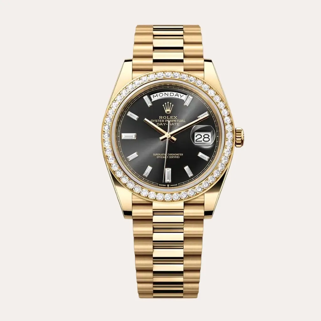Rolex-Day-Date-228348RBR-Swiss-40mm-Black-Dial-Diamond-Bezel-President-Watch-Luxury-Replica-Hero-Image