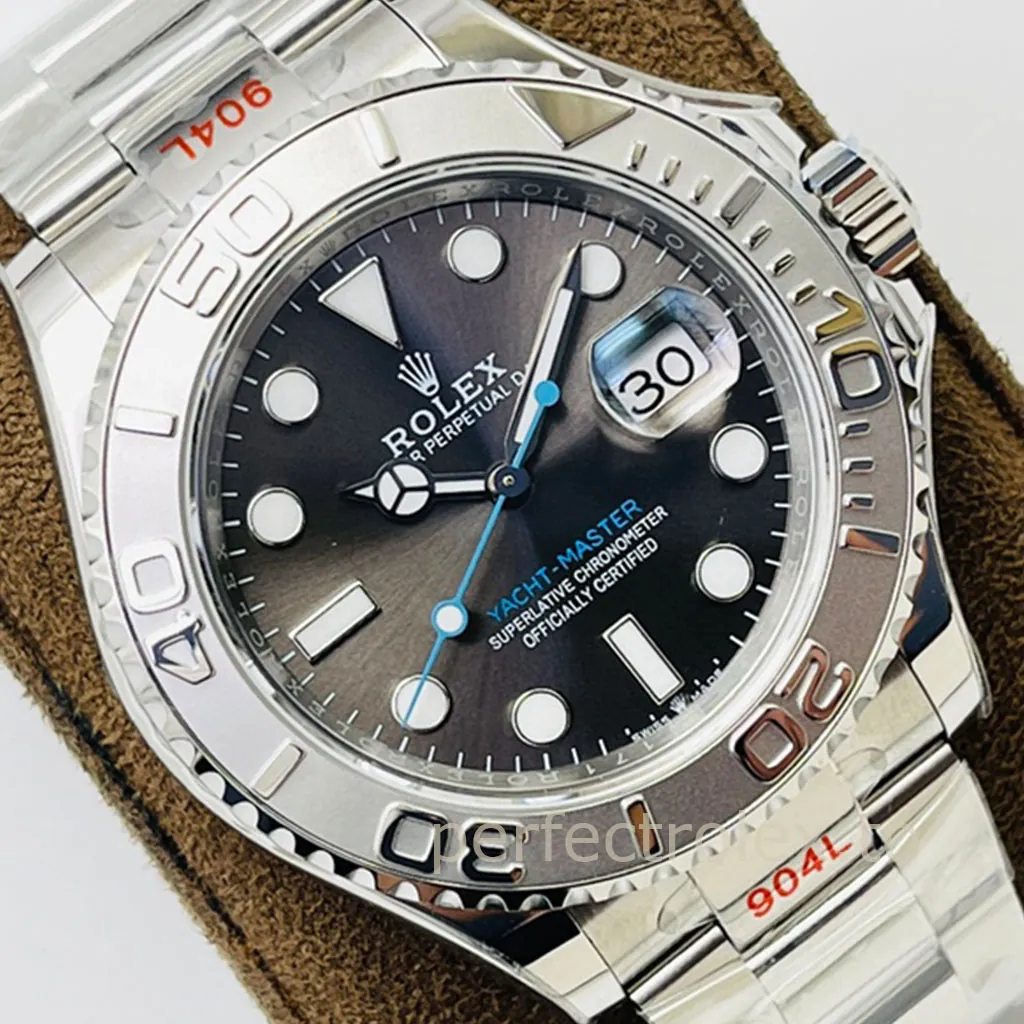 Rolex-Yacht-Master-M126622-0001-Super-Clone-Watch-40mm-Slate-Gray-Dial-Cyan-Seconds-Hand-Dial-Detail-2