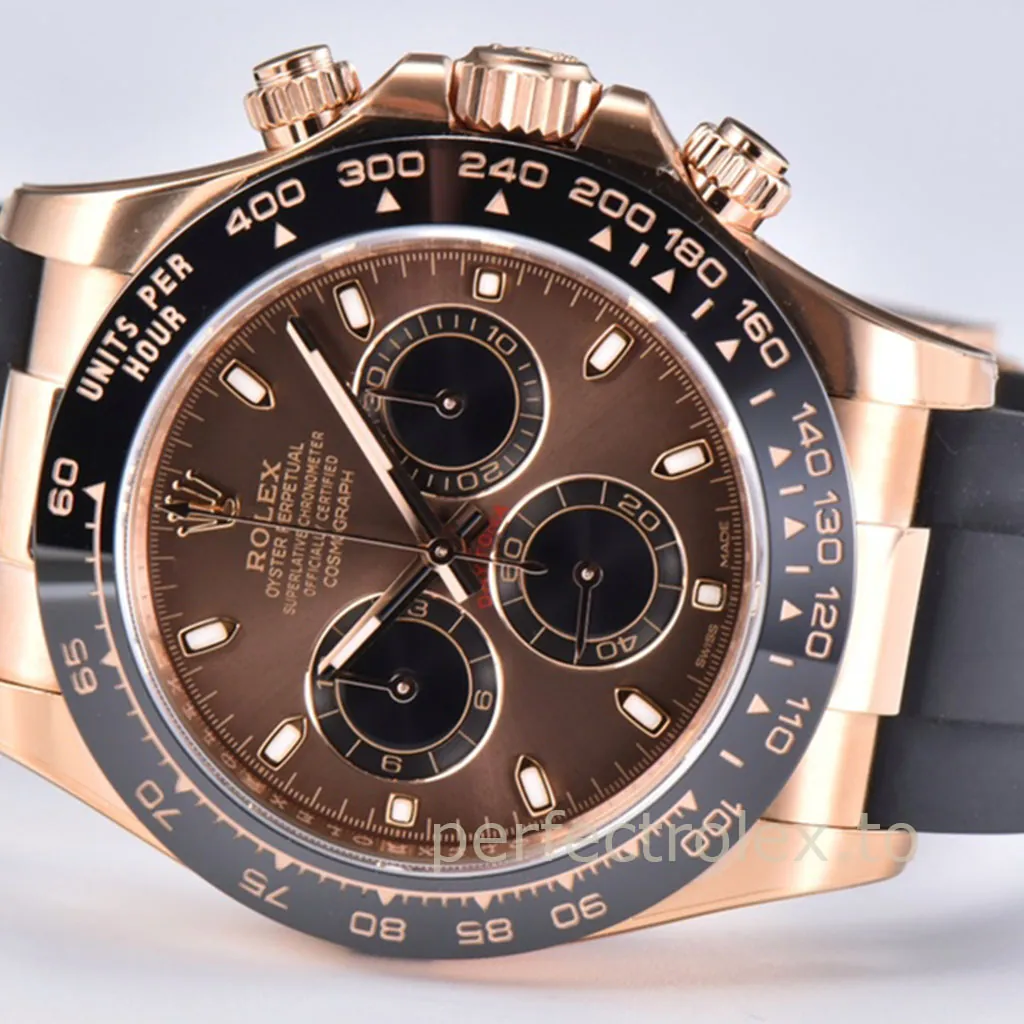 Rolex-Daytona-M116515-Swiss-Replica-Watch-40mm-Chocolate-Dial-Rose-Gold-Chronograph-Rubber-Strap-Dial-Detail-1