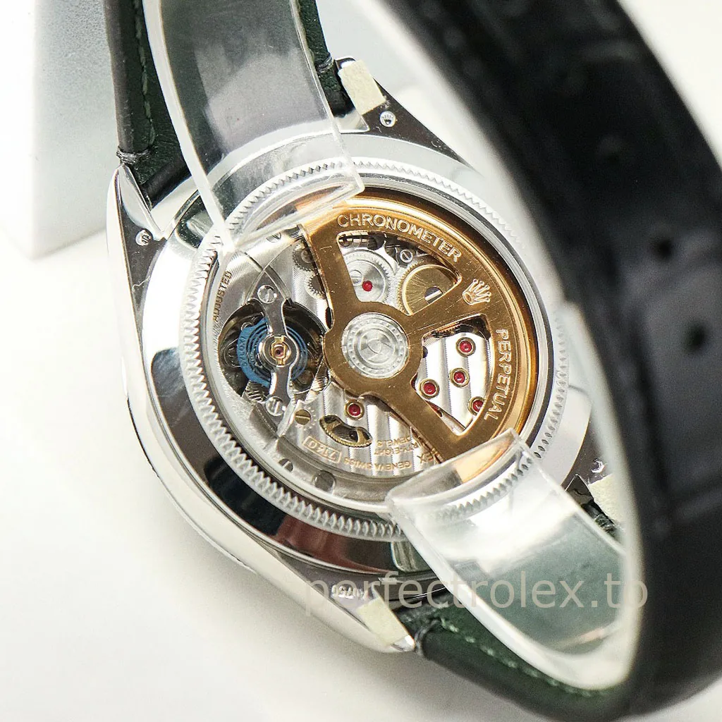 Rolex-Perpetual-1908-M52509-0006-Best-Replica-Watch-39mm-White-Dial-Leather-Strap-Back-View