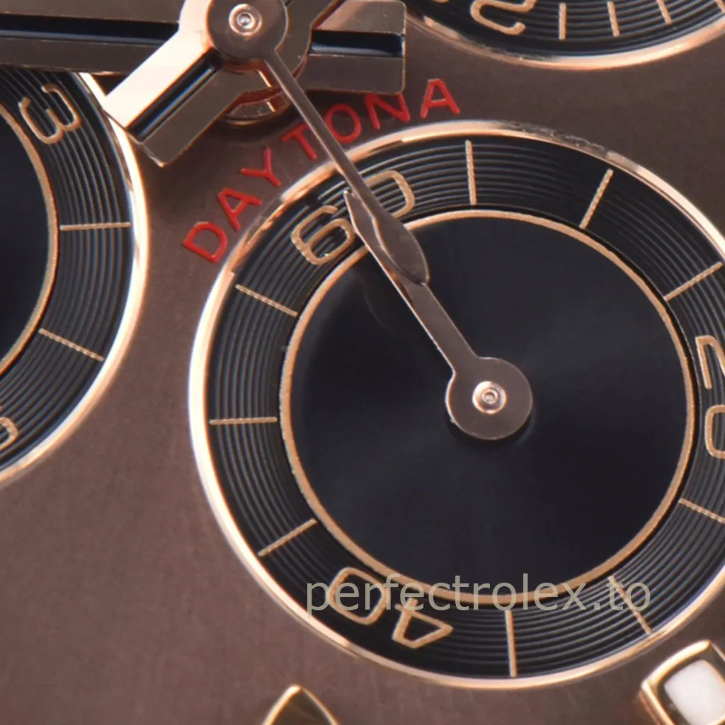 Rolex-Daytona-M116515-Swiss-Replica-Watch-40mm-Chocolate-Dial-Rose-Gold-Chronograph-Rubber-Strap-Dial-Detail-2