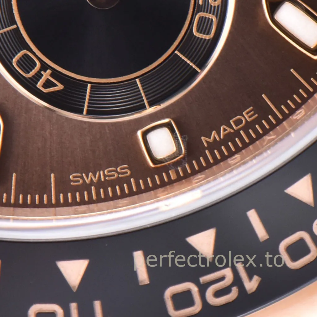 Rolex-Daytona-M116515-Swiss-Replica-Watch-40mm-Chocolate-Dial-Rose-Gold-Chronograph-Rubber-Strap-Dial-Detail-4