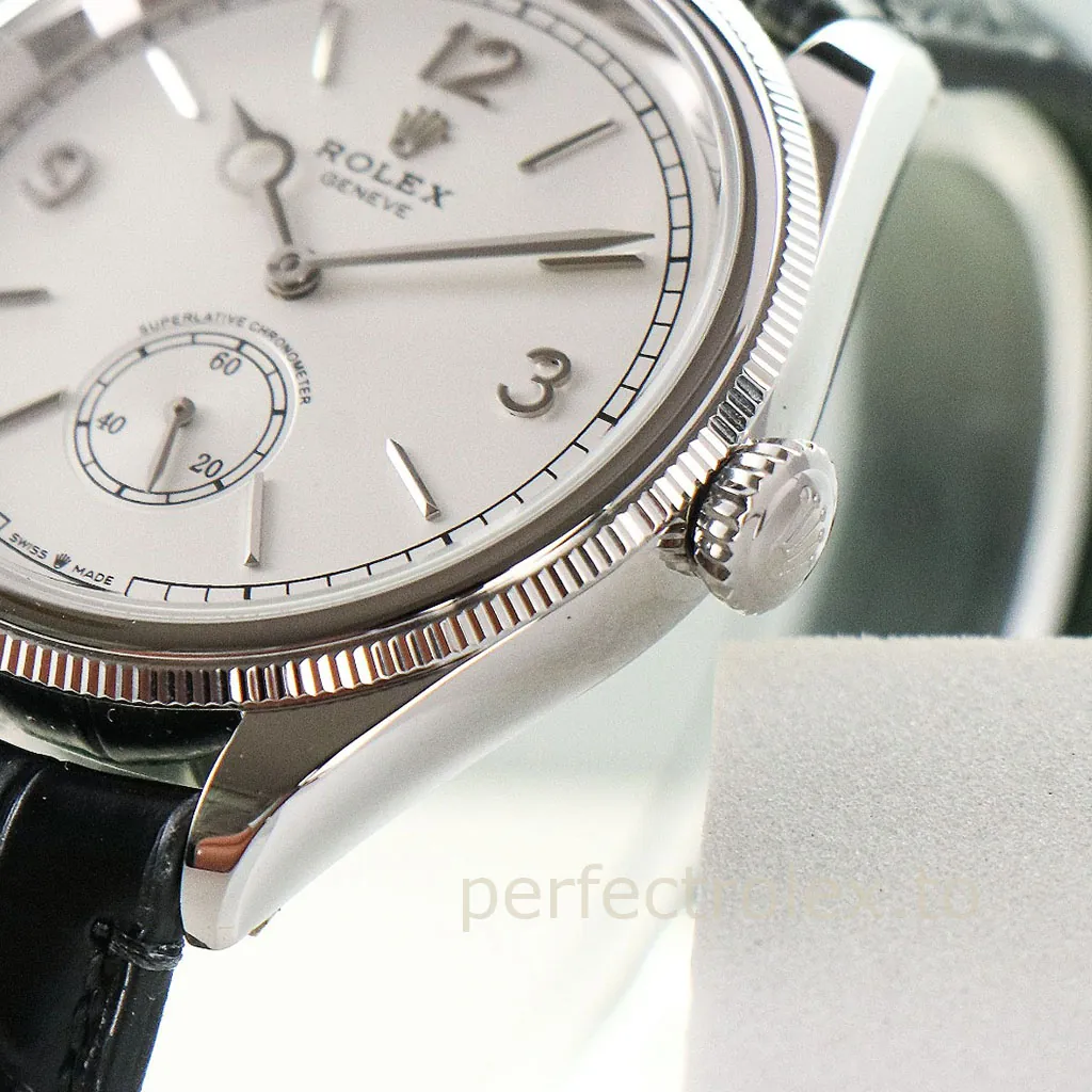 Rolex-Perpetual-1908-M52509-0006-Best-Replica-Watch-39mm-White-Dial-Leather-Strap-Right-Side-View