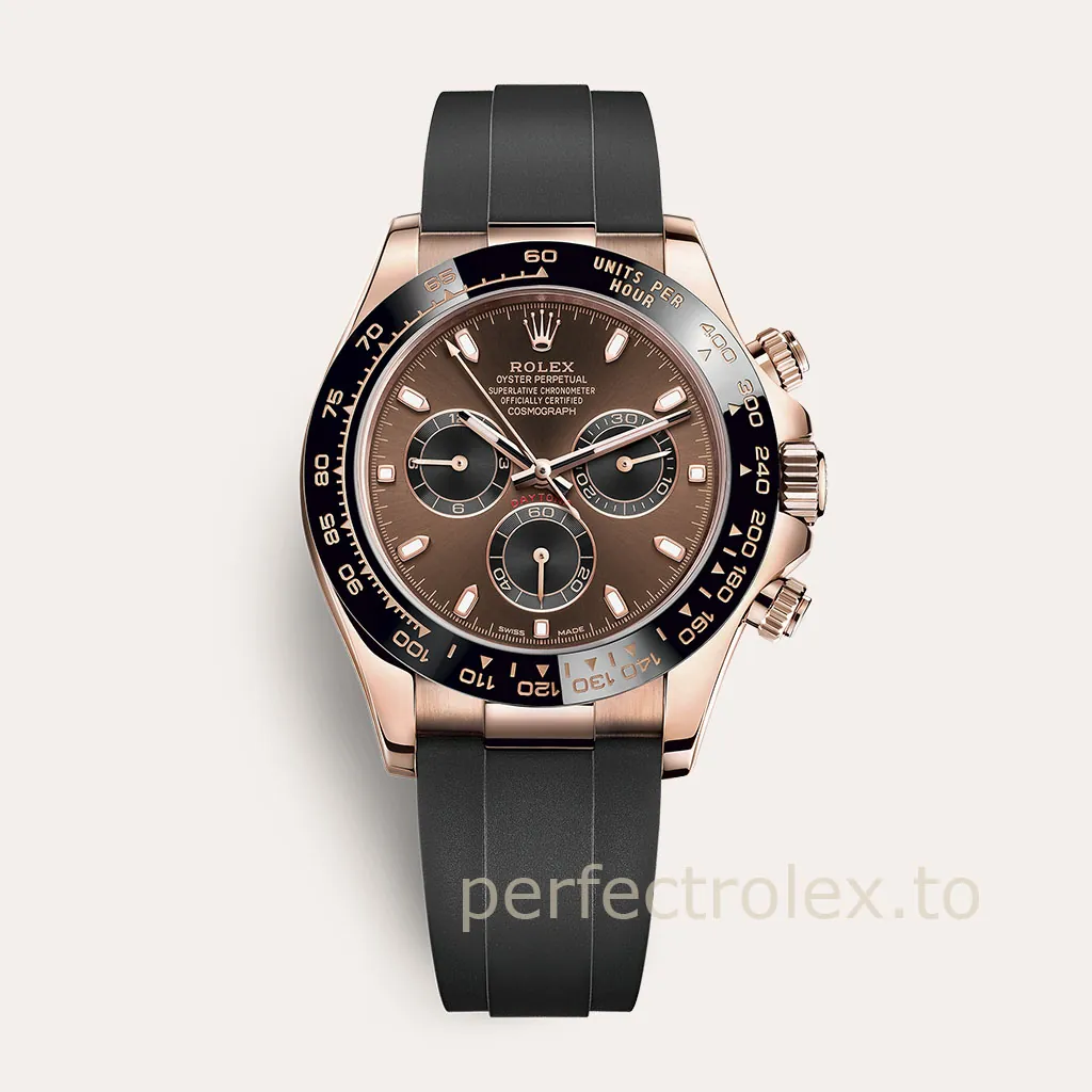 Rolex-Daytona-M116515-Swiss-Replica-Watch-40mm-Chocolate-Dial-Rose-Gold-Chronograph-Rubber-Strap-Hero-Image