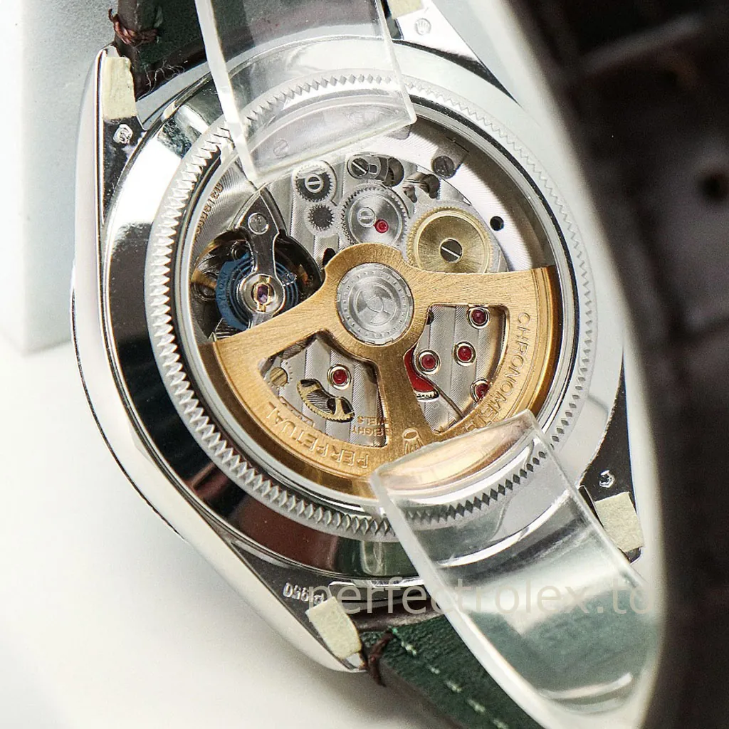 Rolex-Perpetual-1908-M52506-0002-Best-Replica-Watch-39mm-Ice-Blue-Guilloche-Dial-Leather-Strap-Back-View