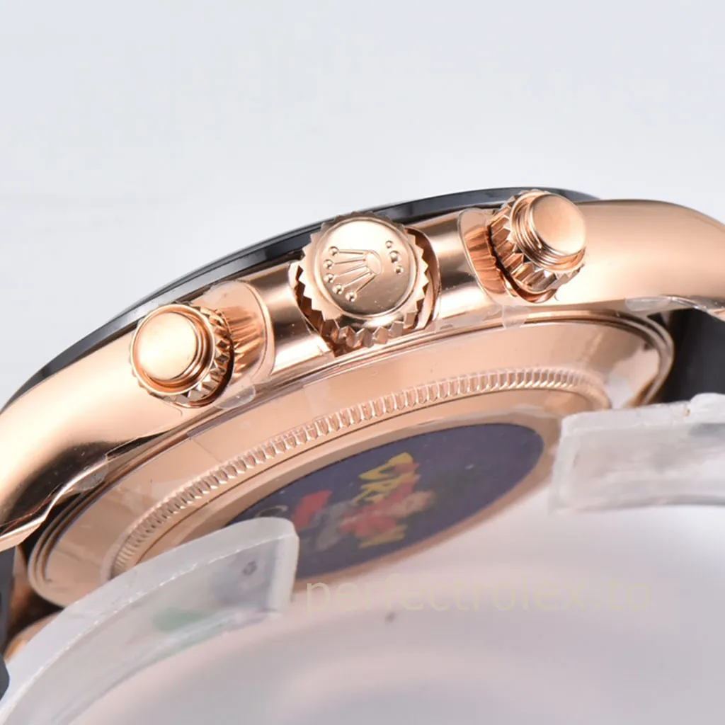 Rolex-Daytona-M116515-Swiss-Replica-Watch-40mm-Chocolate-Dial-Rose-Gold-Chronograph-Rubber-Strap-Right-Side-View