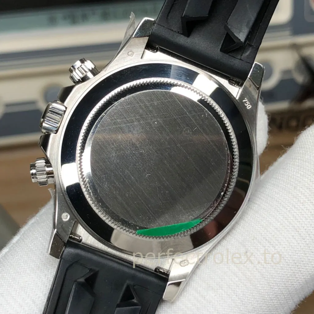 Rolex-Daytona-116519LN-0027-Super-Clone-Watch-40mm-Grey-Panda-Dial-Black-Bezel-Rubber-Strap-Back-View