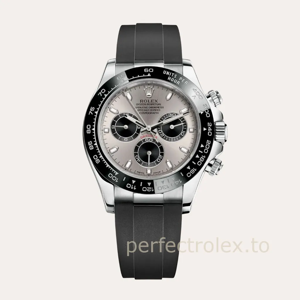 Rolex-Daytona-116519LN-0027-Super-Clone-Watch-40mm-Grey-Panda-Dial-Black-Bezel-Rubber-Strap-Hero-Image