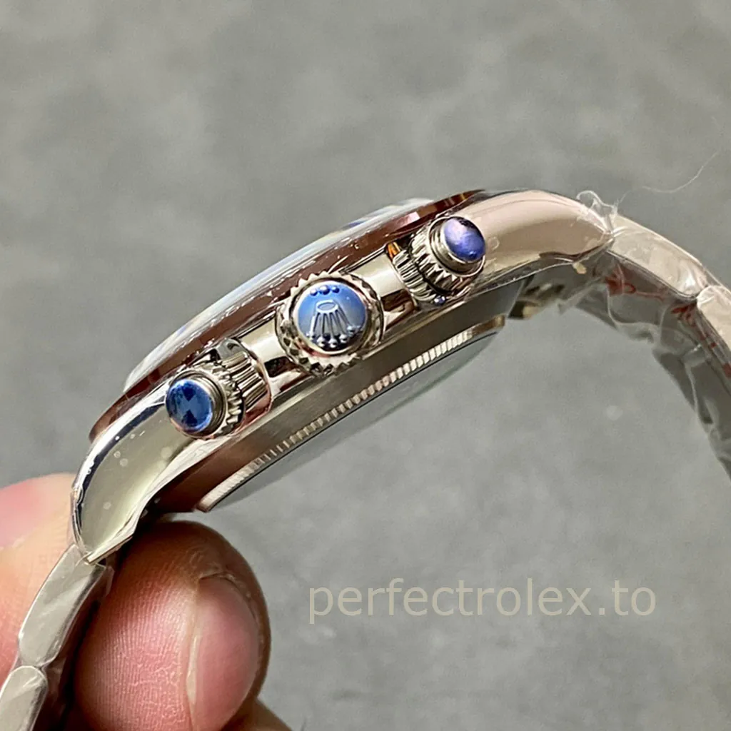 Rolex-Daytona-M116506-0002-Super-Clone-Watch-40mm-Ice-Blue-Dial-Brown-Bezel-Right-Side-View