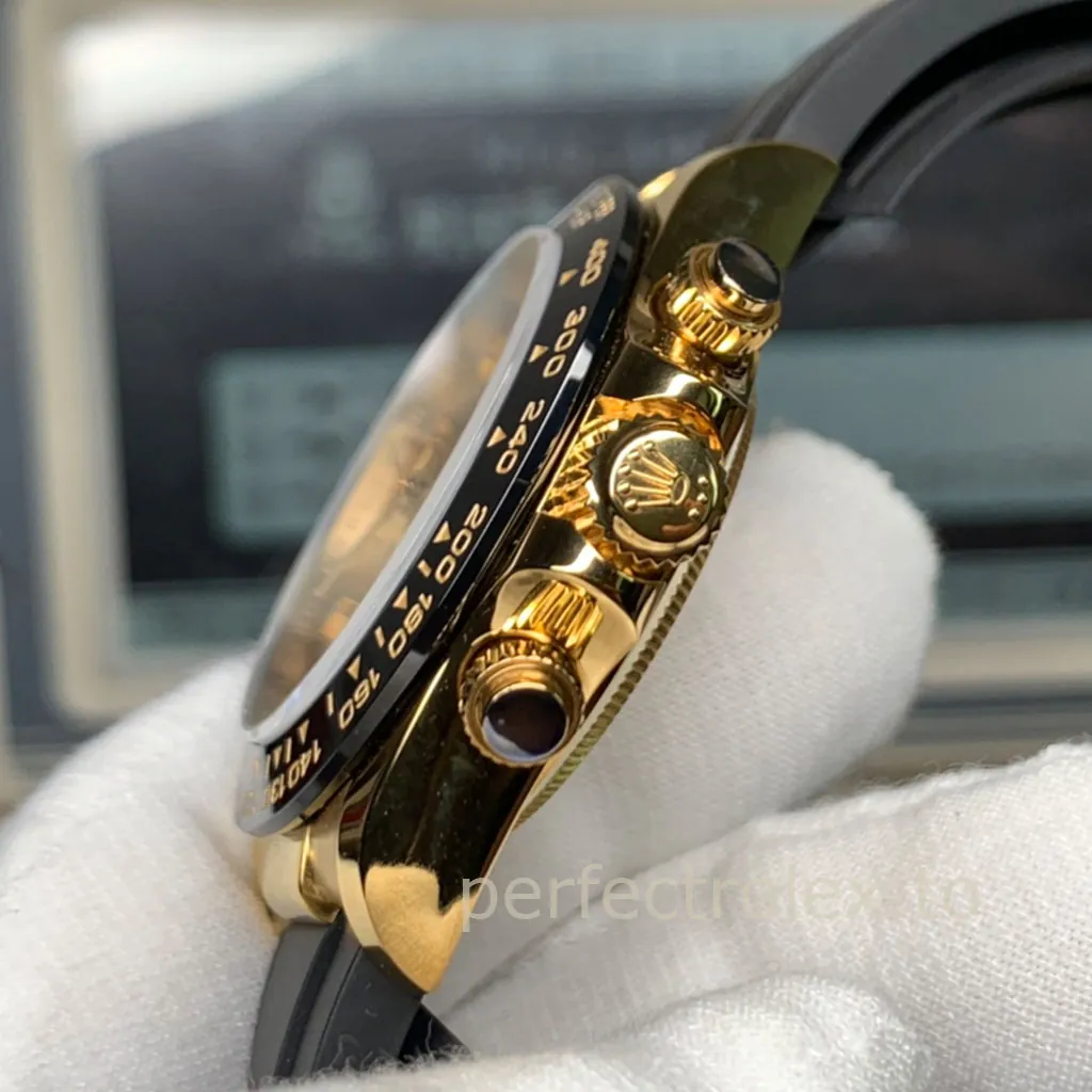Rolex-Daytona-M116518LN-0042-Super-Clone-Watch-40mm-Gold-Dial-Black-Tachymeter-Bezel-Rubber-Strap-Right-Side-View-1