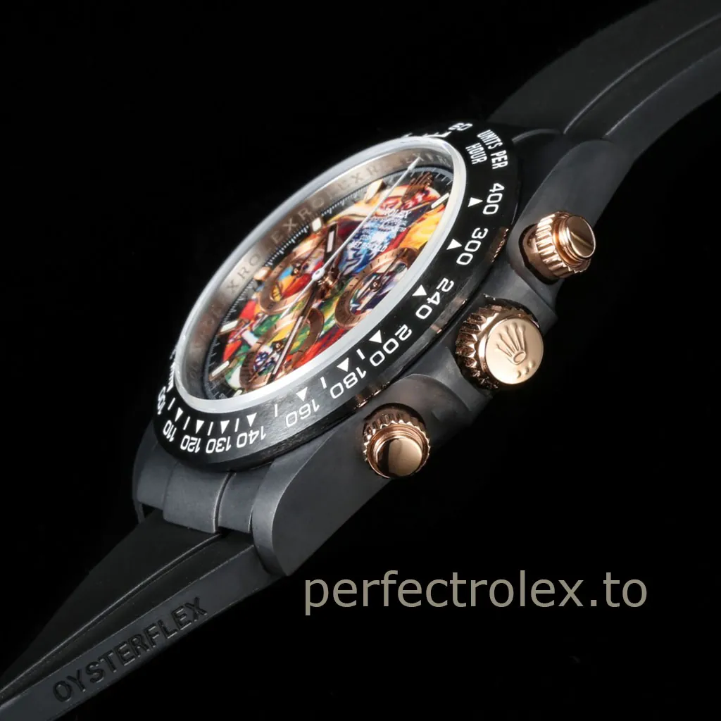 Rolex-Daytona-116503-Custom-Art-Dial-Super-Clone-Watch-40mm-Picasso-Oil-Painting-Dial-Ceramic-Case-Right-Side-View