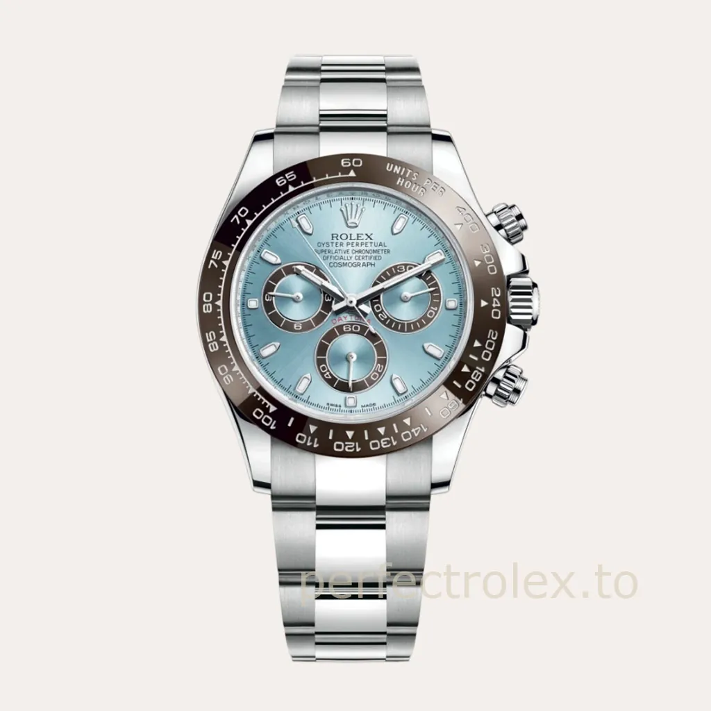 Rolex-Daytona-M116506-0001-Watch-Best-Replica-40mm-Ice-Blue-Dial-Chestnut-Brown-Ceramic-Bezel-Hero-Image