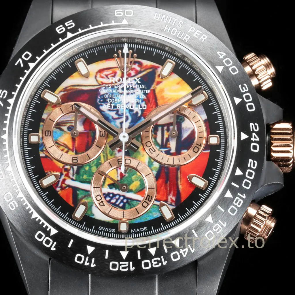 Rolex-Daytona-116503-Custom-Art-Dial-Super-Clone-Watch-40mm-Picasso-Oil-Painting-Dial-Ceramic-Case-Dial-Detail-1