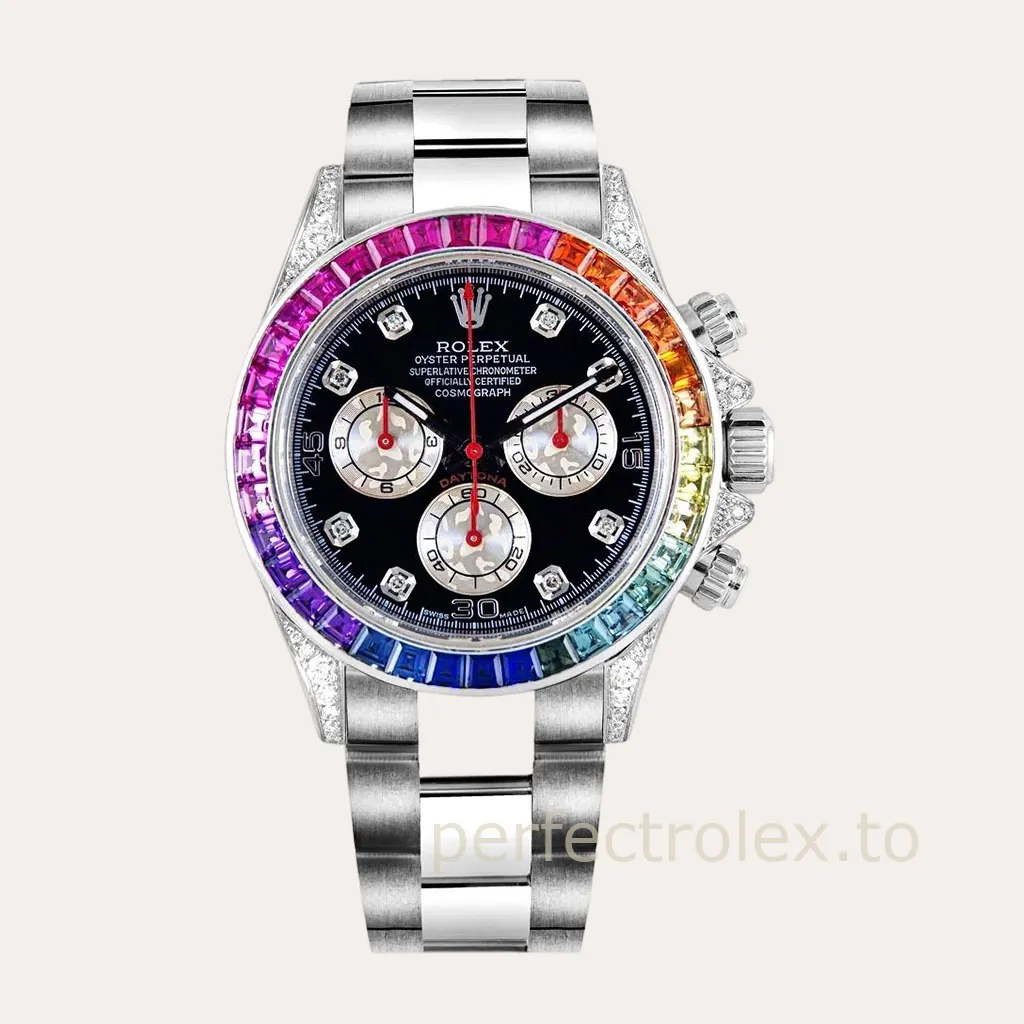 Rolex-Daytona-116599RBOW-Best-Super-Clone-Luxury-Watch-40mm-Black-Dial-Rainbow-Bezel-Hero-Image
