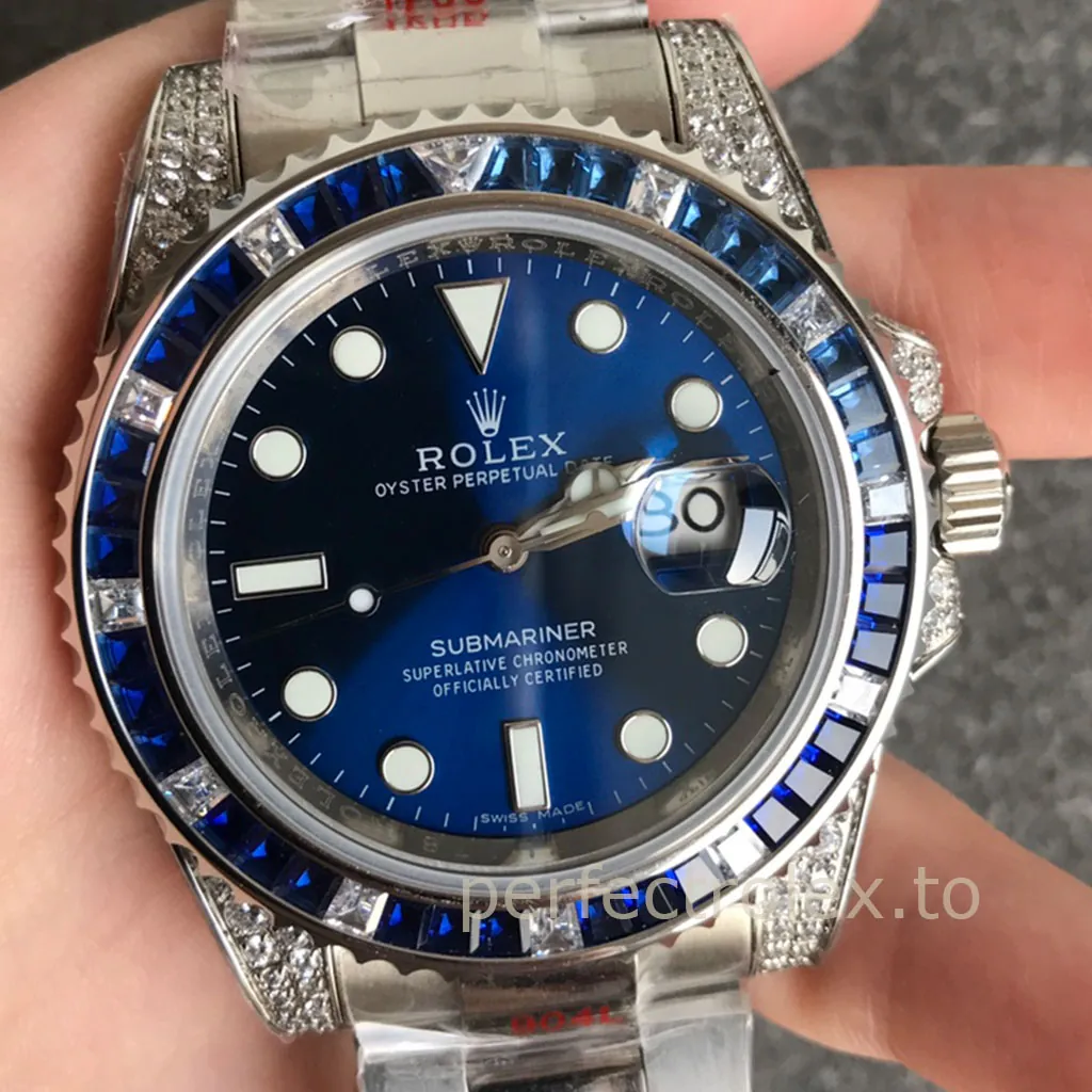 Rolex-Oyster-Perpetual-M124300-Best-Replica-Watch-41mm-Green-Dial-Oystersteel-Bracelet-Dial-Detail-2