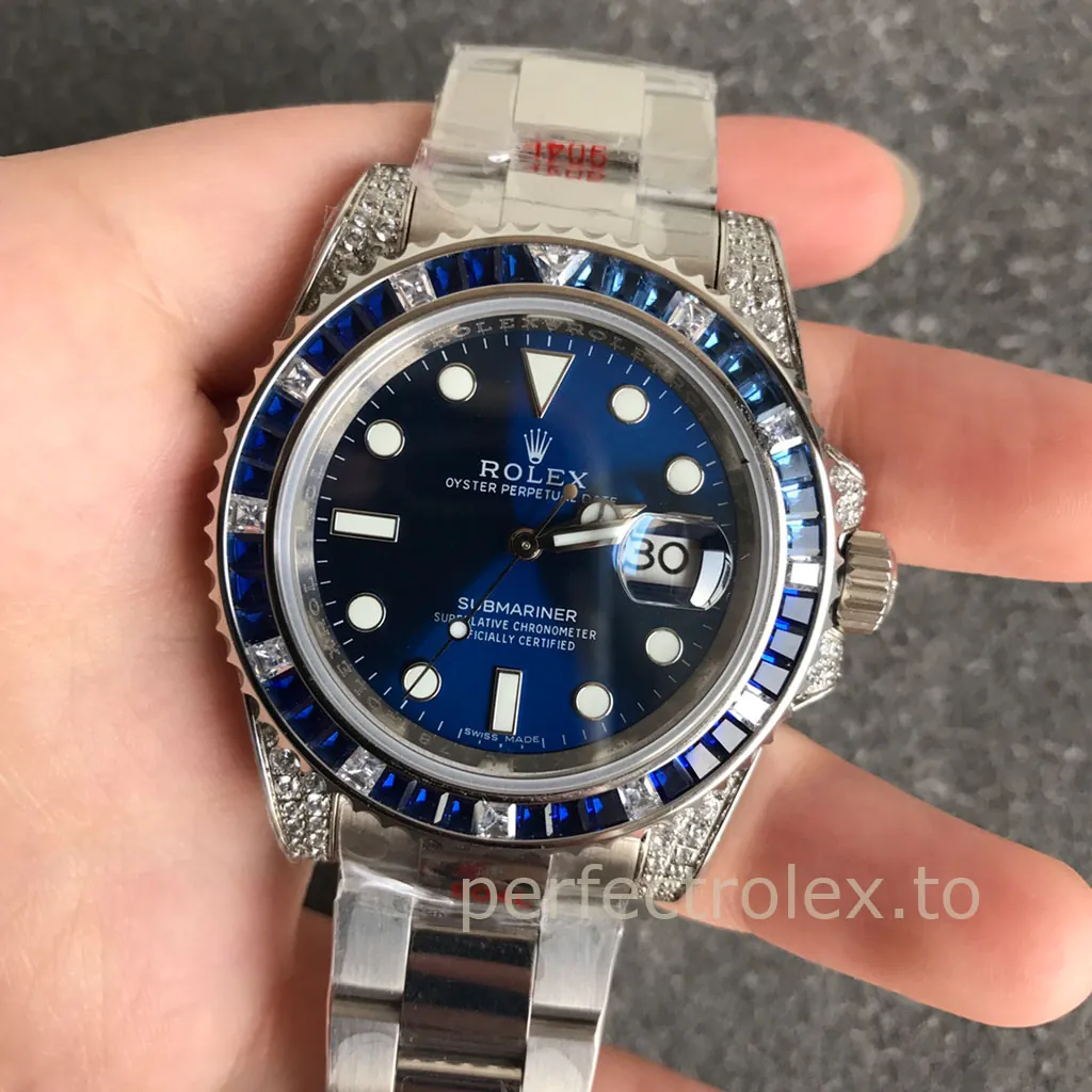 Rolex-Oyster-Perpetual-M124300-Best-Replica-Watch-41mm-Green-Dial-Oystersteel-Bracelet-Front-View-1
