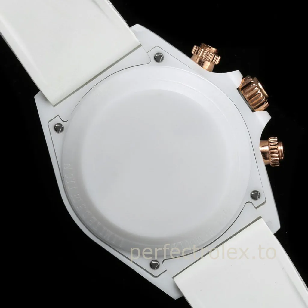 Rolex-Daytona-116503-Custom-Replica-Watch-40mm-White-Dial-White-Ceramic-Case-Rose-Gold-Back-View