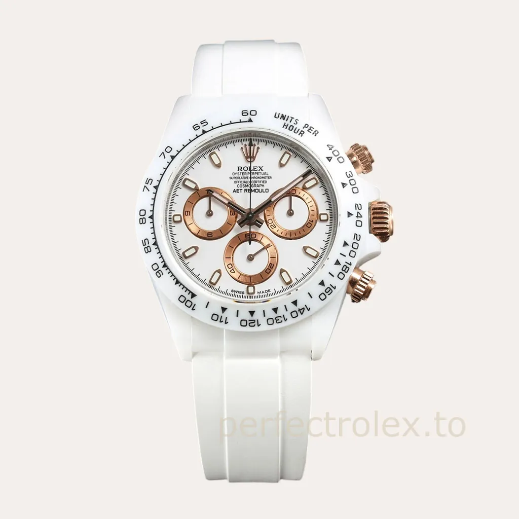 Rolex-Daytona-116503-Custom-Replica-Watch-40mm-White-Dial-White-Ceramic-Case-Rose-Gold-Hero-Image